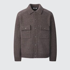 Uniqlo x Lemaire Dark Brown Lambswool Cardigan Sweater